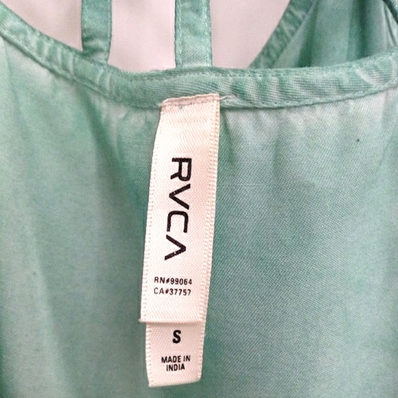 RVCA Fight Or Flight Washed Aqua Green Caged Back Tank - Picture 6 of 10